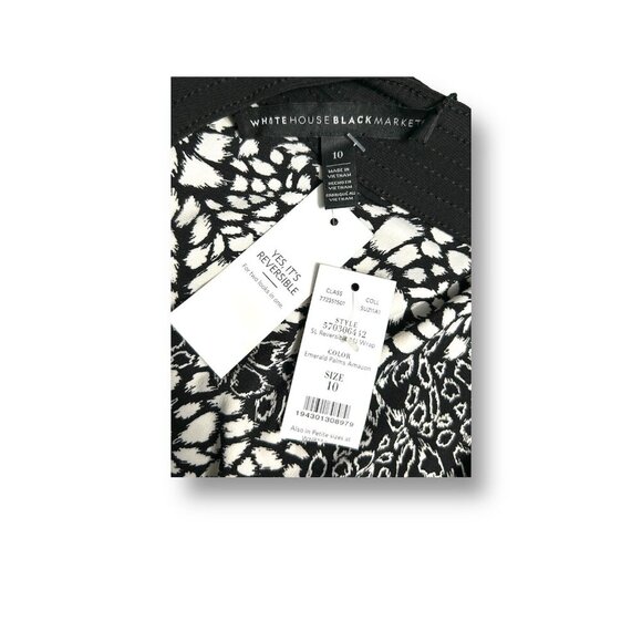 New White House Black Market Reversible Wrap Midi Dress Green Emerald Palms 10 - Picture 9 of 10